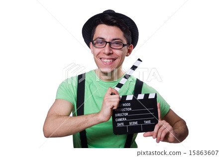 Funny man with movie board 15863607