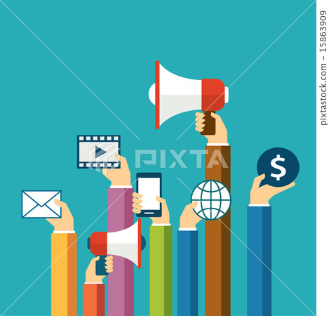 digital marketing concept flat design - Stock Illustration [15863909 ...