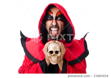 Man devil in red costume 15864934
