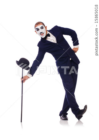 Personification of Charlie Chaplin on white Personification of Charlie Chaplin on white 15865018