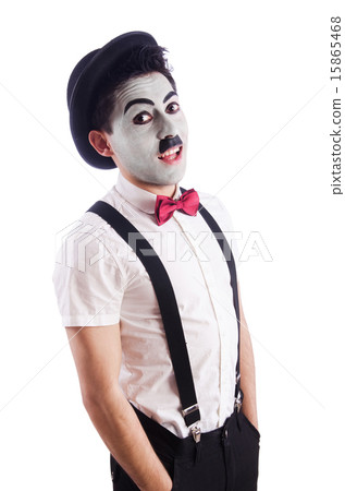 Personification of Charlie Chaplin on white Personification of Charlie Chaplin on white 15865468