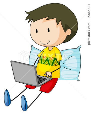 Kid and computer 15865825