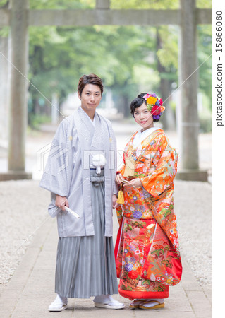japanese clothing, bridal couple, bride and groom 15866080