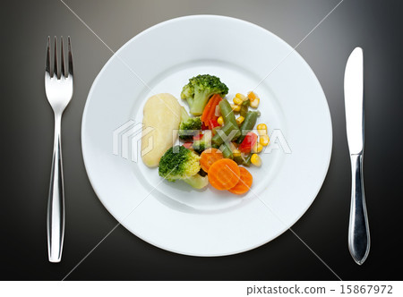 Fried vegetables on the plate 15867972