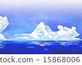 海和天空與白色漸變 15868006
