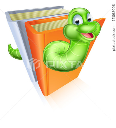 Cartoon bookworm concept 15868008