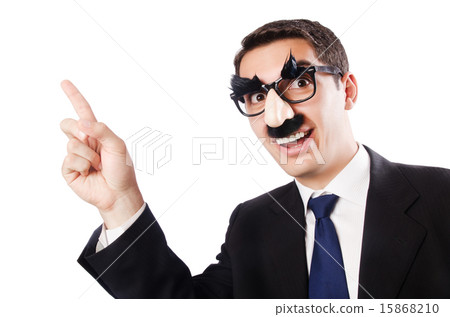 Funny businessman with eyebrows and moustache Funny businessman with eyebrows and moustache 15868210