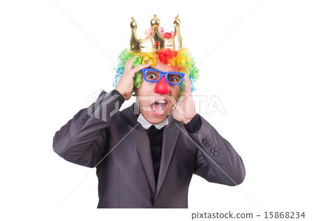 Businessman with crown isolated on white 15868234