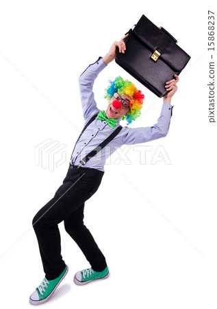 Clown businessman isolated on white Clown businessman isolated on white 15868237
