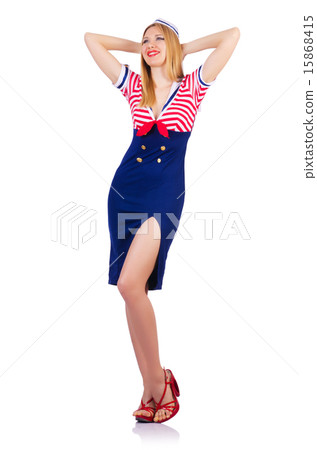 Woman in sailor costume  - marine concept 15868415