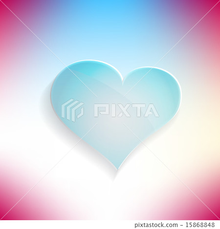 Blue heart glassy beautiful icon. Vector 15868848