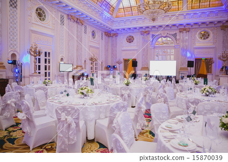 image of tables setting at wedding hall 15870039