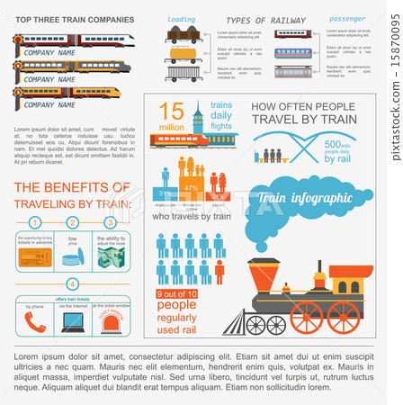 Railway infographic. Set elements  15870095