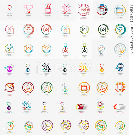 Large corporate company logo collection. Universal icon set for various ideas 15870938