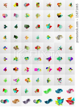 Geometric banners, templates, layouts. Paper graphics. Mega collection 15871065