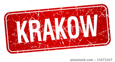 Krakow red stamp isolated on white background 15873207