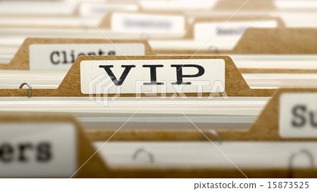 VIP Concept with Word on Folder. 15873525