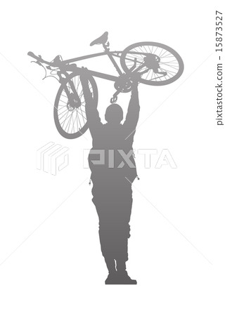 Silhouette of man to rise above a bike 15873527