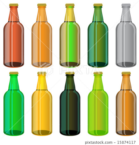 Set of Colorful Beer Glass Bottles 15874117