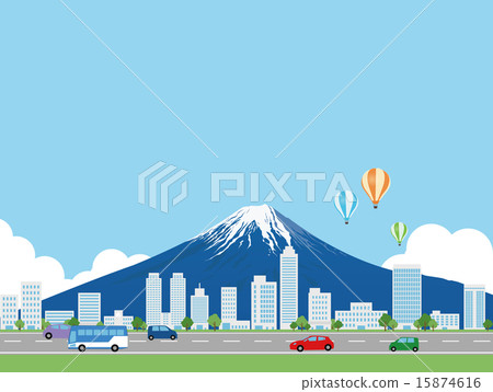 富士和都市風景 富士和都市風景 15874616