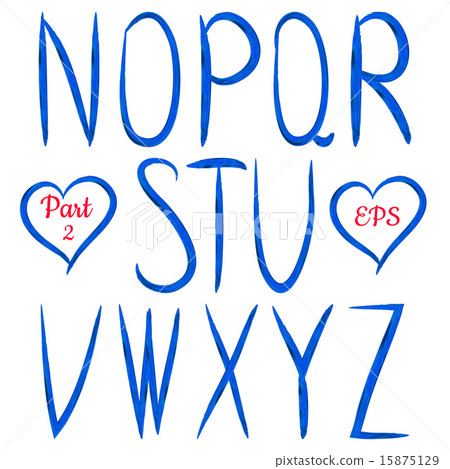 Alphabet. Set of acrylic textured letters.  15875129