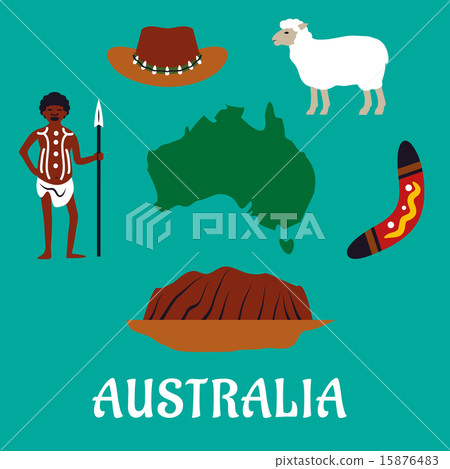 Australian conceptual travel icons and landmarks 15876483