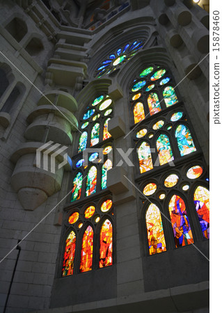 Stained glass inside Sagrada Familia Stained glass inside Sagrada Familia 15878460