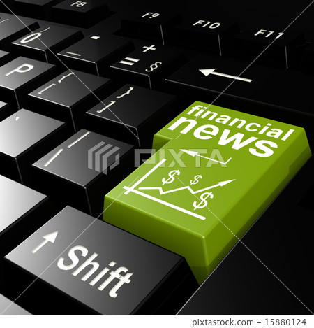 Financial news word on the green enter keyboard 15880124