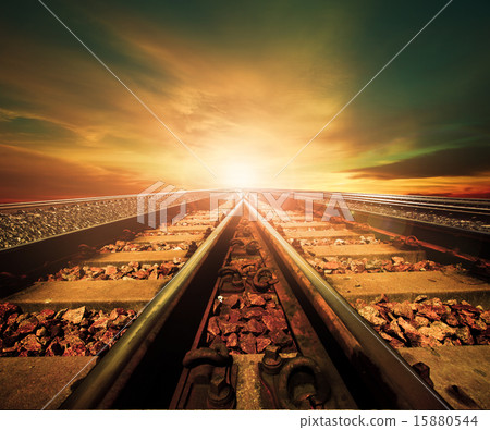 junction of railways track junction of railways track 15880544