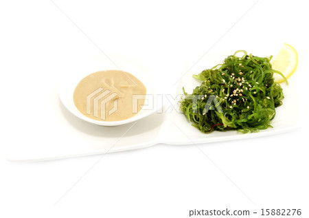 salad with exotic marine algae on a white backgrou salad with exotic marine algae on a white backgrou 15882276
