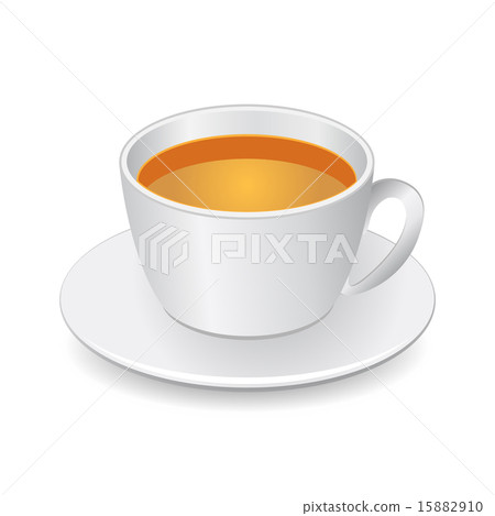 Cup with tea on white, vector 15882910