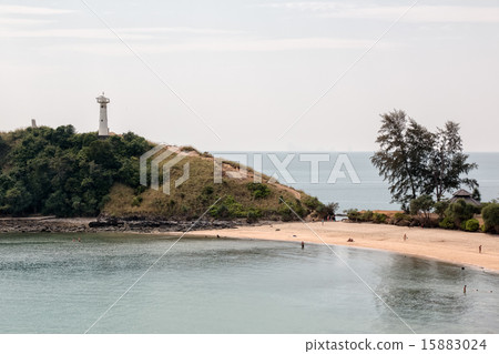 Lighthouse cape  with a swimming beach  15883024