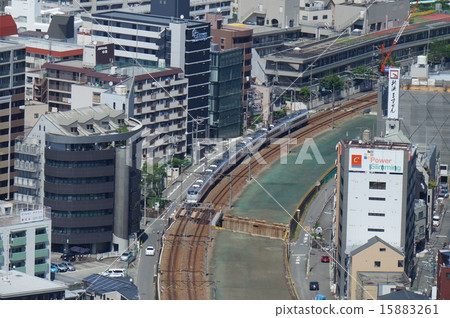 Kinki Express Limited Haruka and the streets of Osaka 15883261