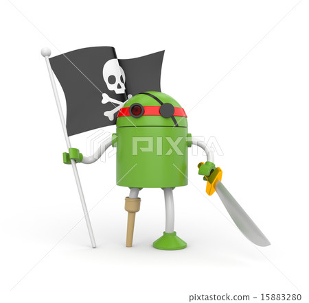 Green robot pirate Green robot pirate 15883280