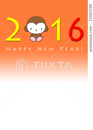 New Year card template 2016: Muneno 01 - vertical 15883599