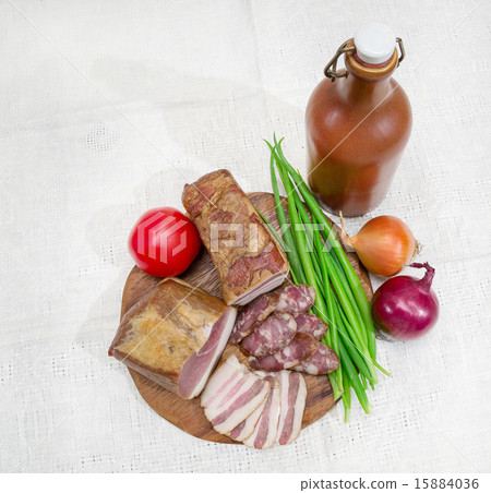 Meat still life, top view Meat still life, top view 15884036