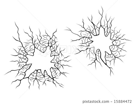 Two broken glass with cracks 15884472