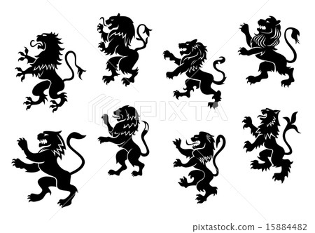 Royal heraldic black lions 15884482