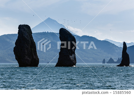 Three Brothers Rocks, Avachinskaya Bay. Kamchatka 15885560