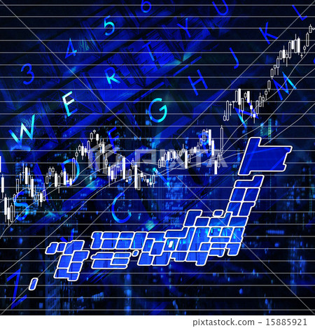 Japan map and Nikkei average image 15885921