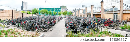 Bicycle parking area in Eindhoven Central Station 15886217