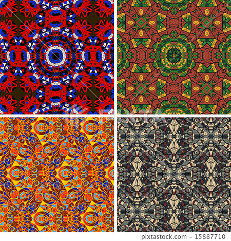Mandala seamless vector pattern oriental geometrical texture set of four Mandala seamless vector pattern oriental geometrical texture set of four 15887710