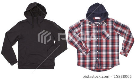 Two hoodie shirts isolated on white background Two hoodie shirts isolated on white background 15888065