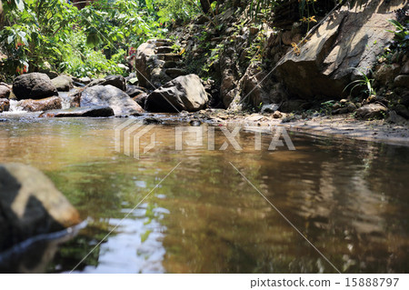water flowing in natural river water flowing in natural river 15888797
