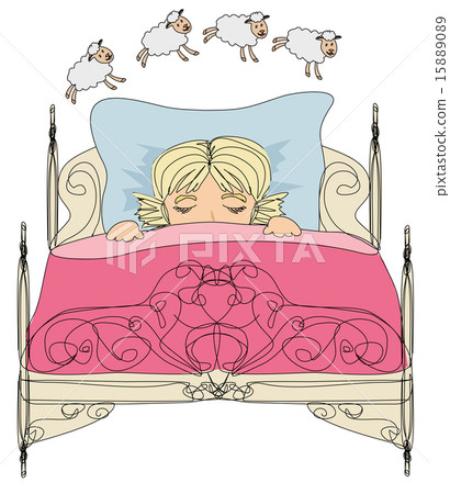 little girl counting sheep to fall asleep little girl counting sheep to fall asleep 15889089