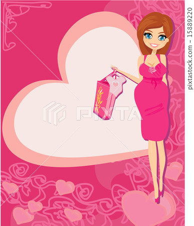 pregnant woman on shopping for her new baby 15889220