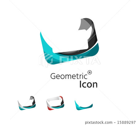 Set of abstract geometric company logo frame, screen 15889297