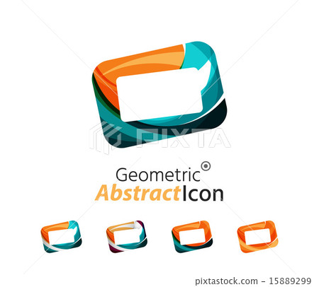 Set of abstract geometric company logo frame, screen Set of abstract geometric company logo frame, screen 15889299