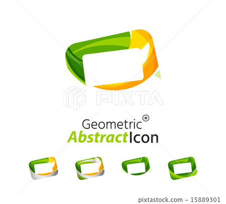 Set of abstract geometric company logo frame, screen Set of abstract geometric company logo frame, screen 15889301
