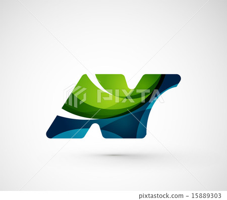 Abstract geometric company logo N letter Abstract geometric company logo N letter 15889303